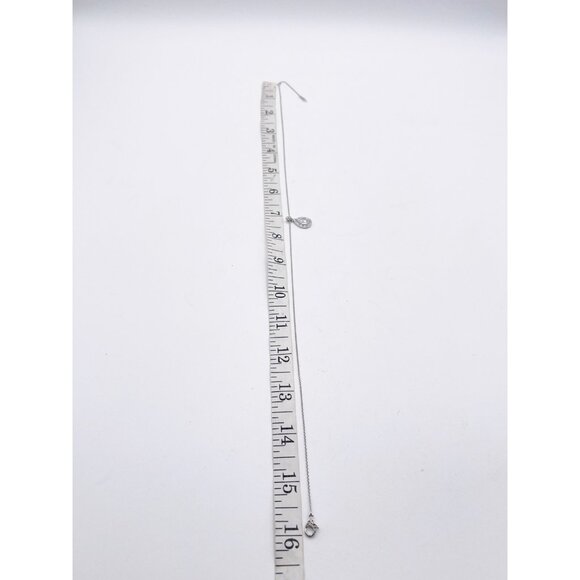 Nadri Teardrop Halo Pendant Necklace CZ Silver Tone Luxury Glam Elegant w/ Box - Picture 7 of 9